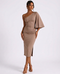 Make It Happen One-Shoulder Midi Dress