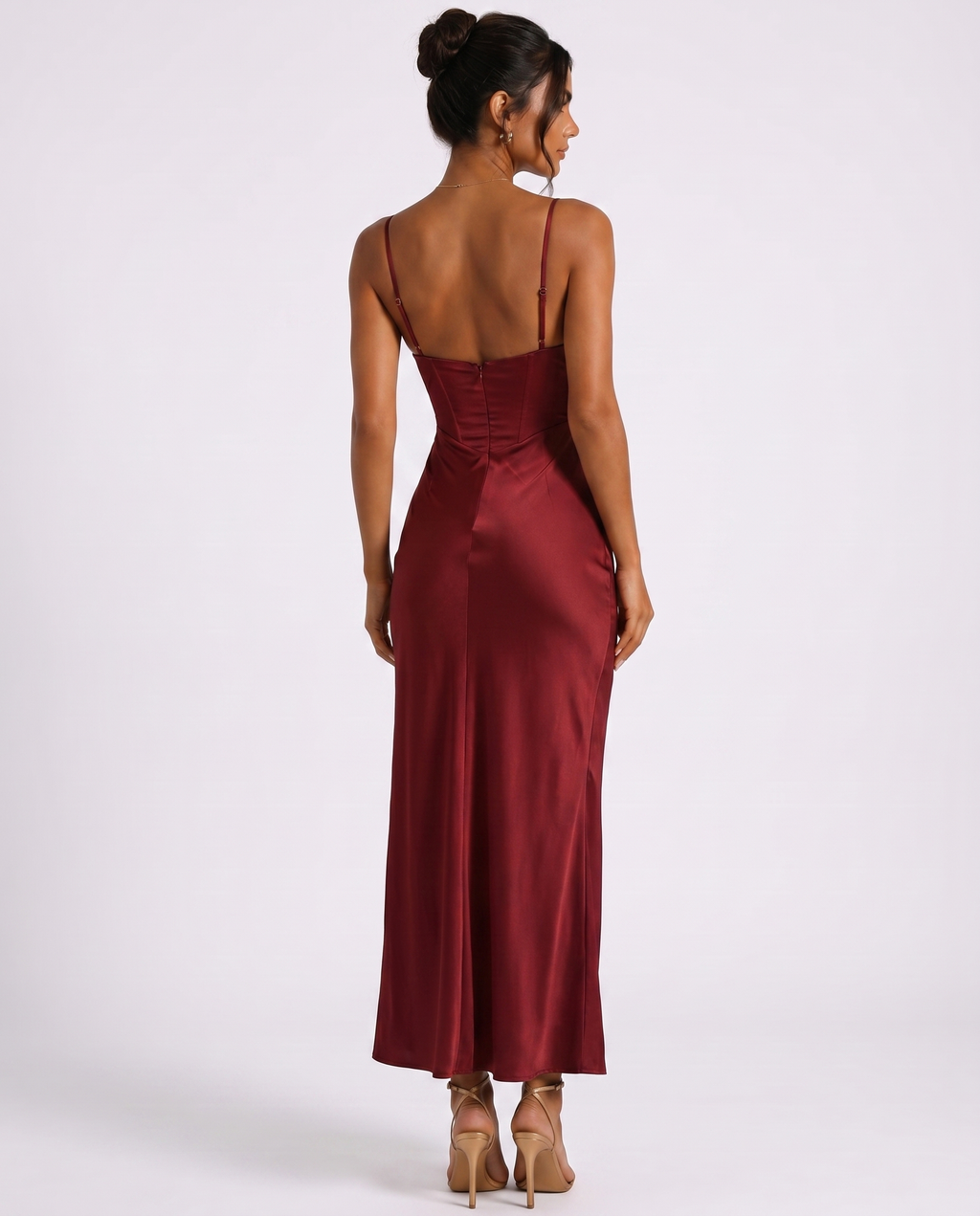 She Runs It Corset Midi Dress with Slit