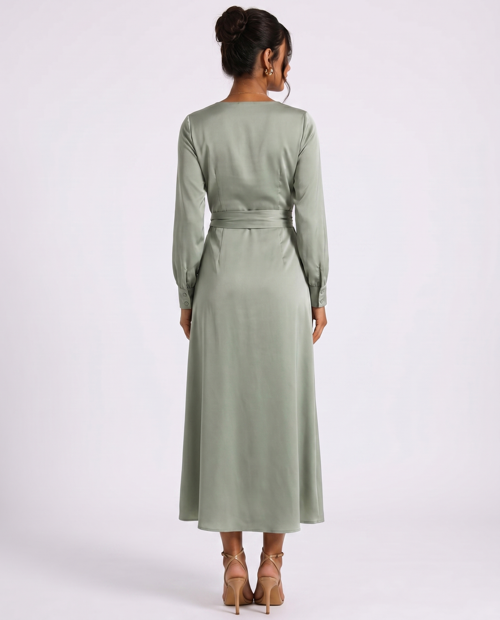 Romance Story Long Sleeve Twist Midi Dress