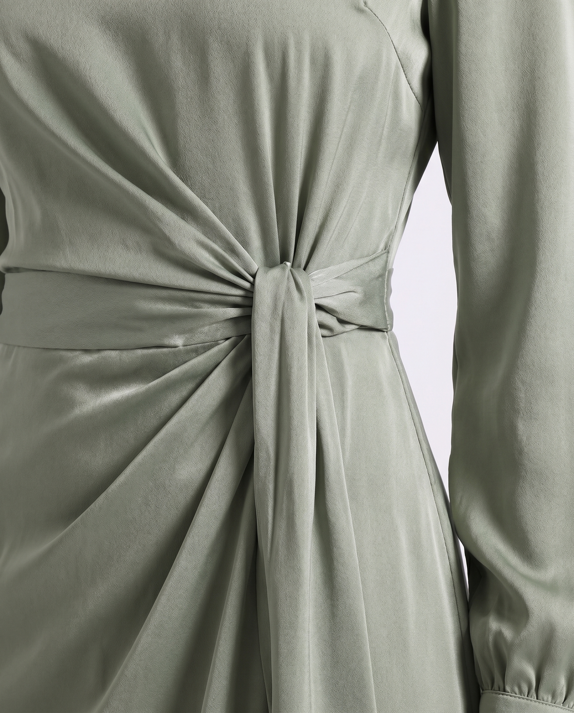 Romance Story Long Sleeve Twist Midi Dress
