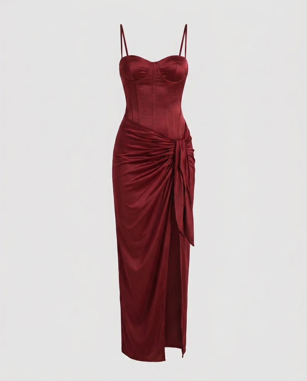She Runs It Corset Midi Dress with Slit