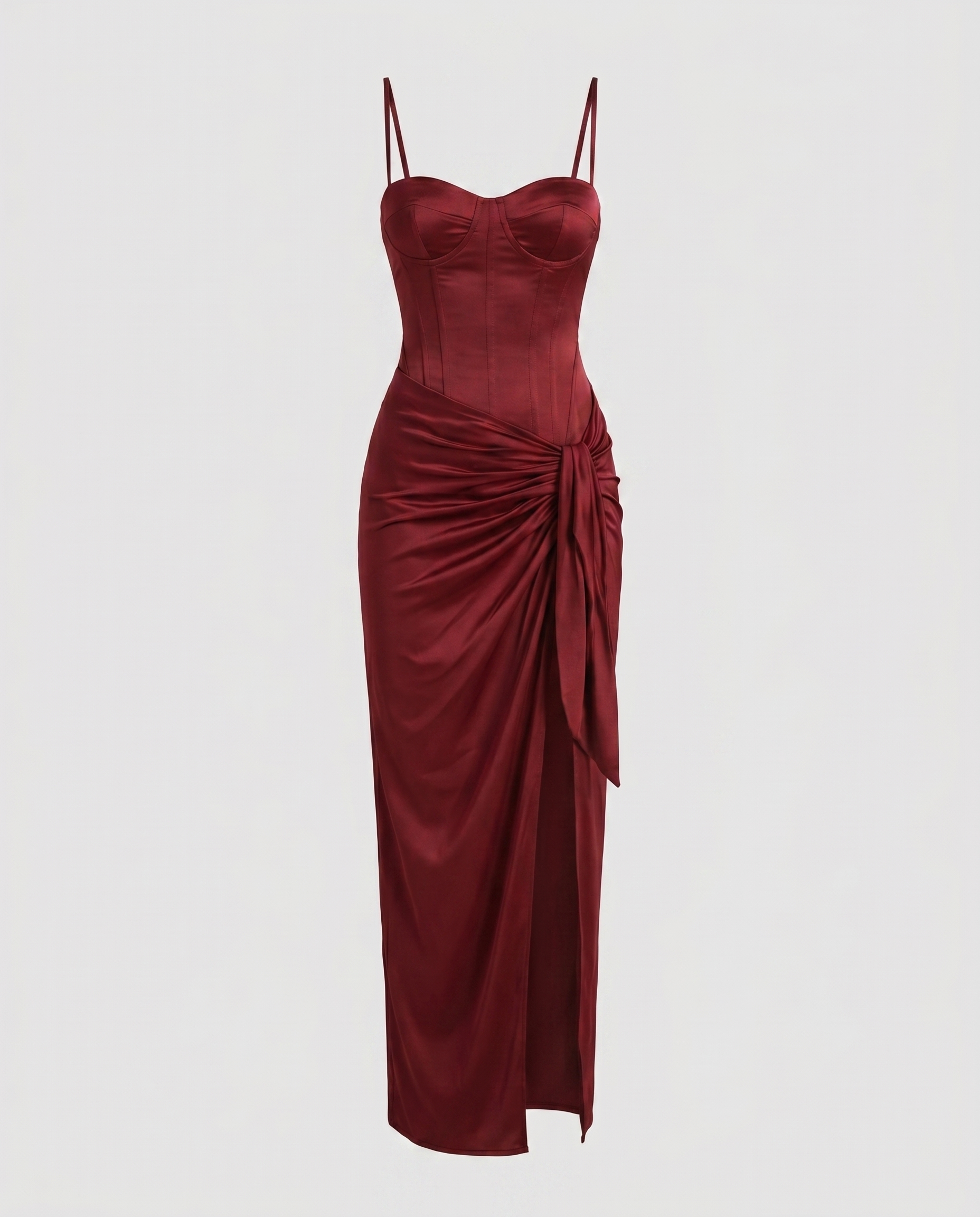 She Runs It Corset Midi Dress with Slit