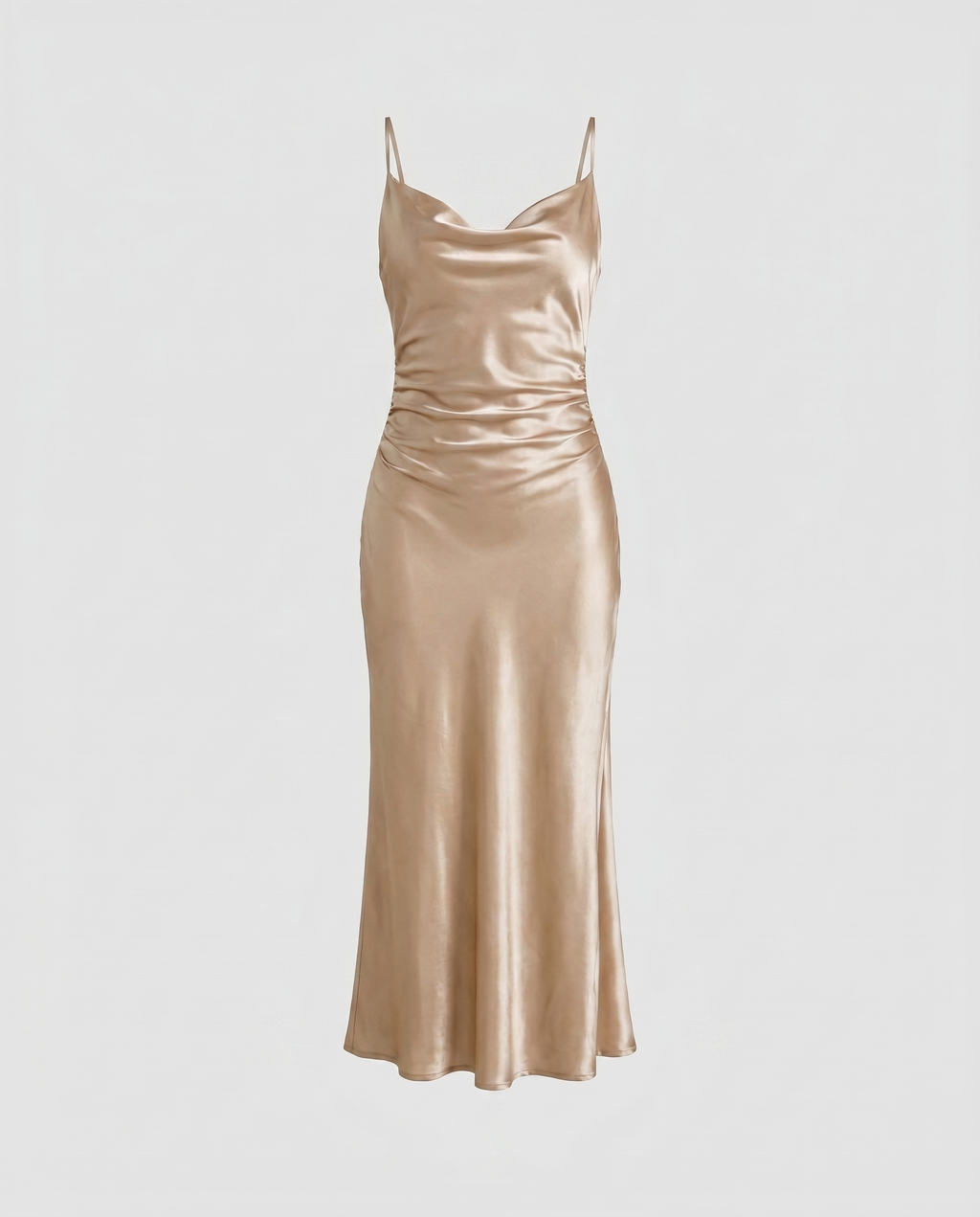 Serving Looks Satin Slip Midi Dress