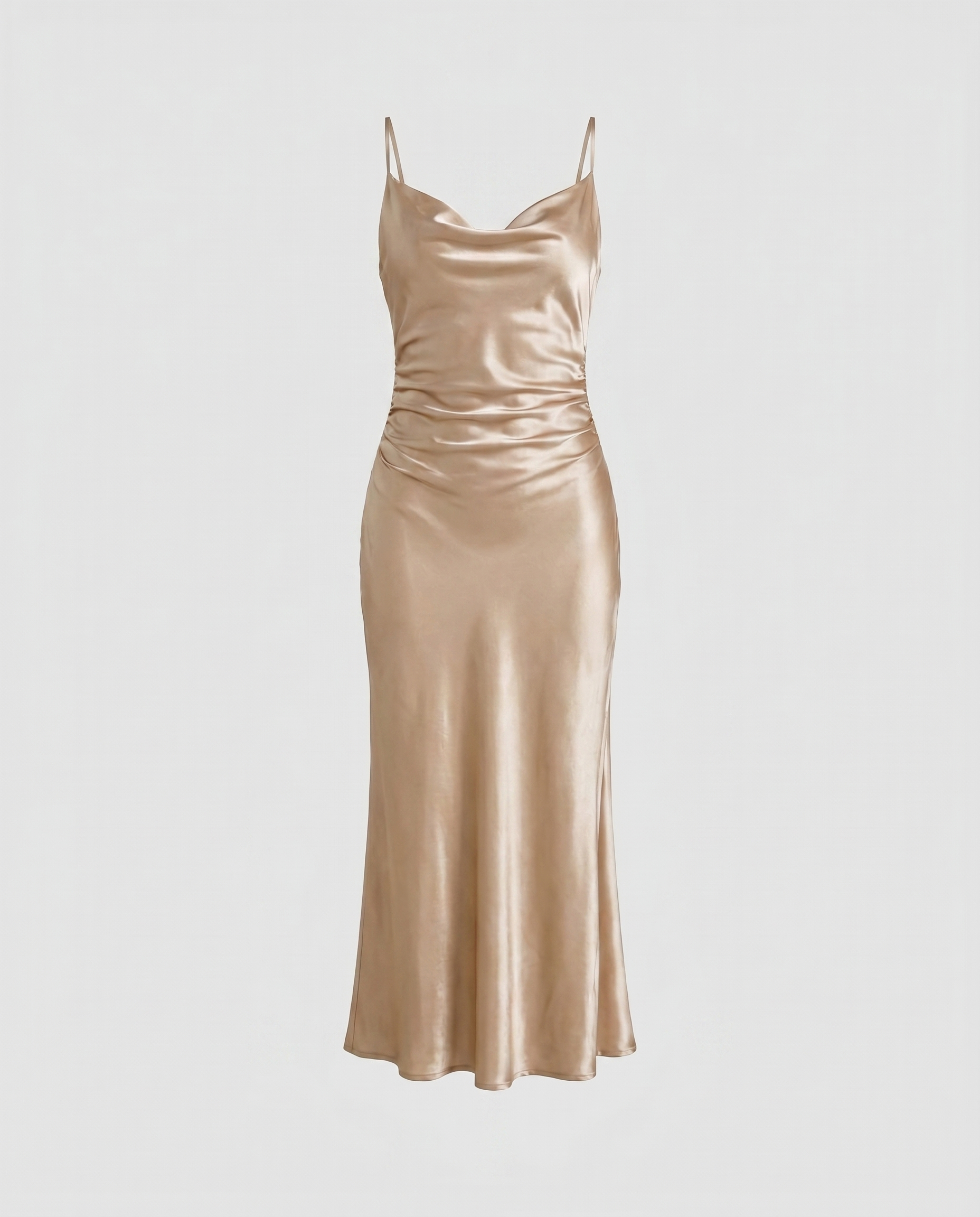 Serving Looks Satin Slip Midi Dress