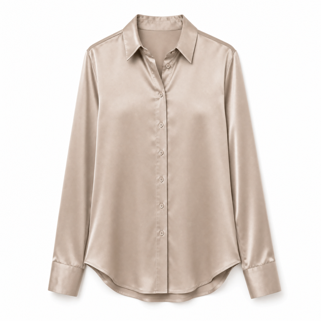 Women's Satin Button Blouse