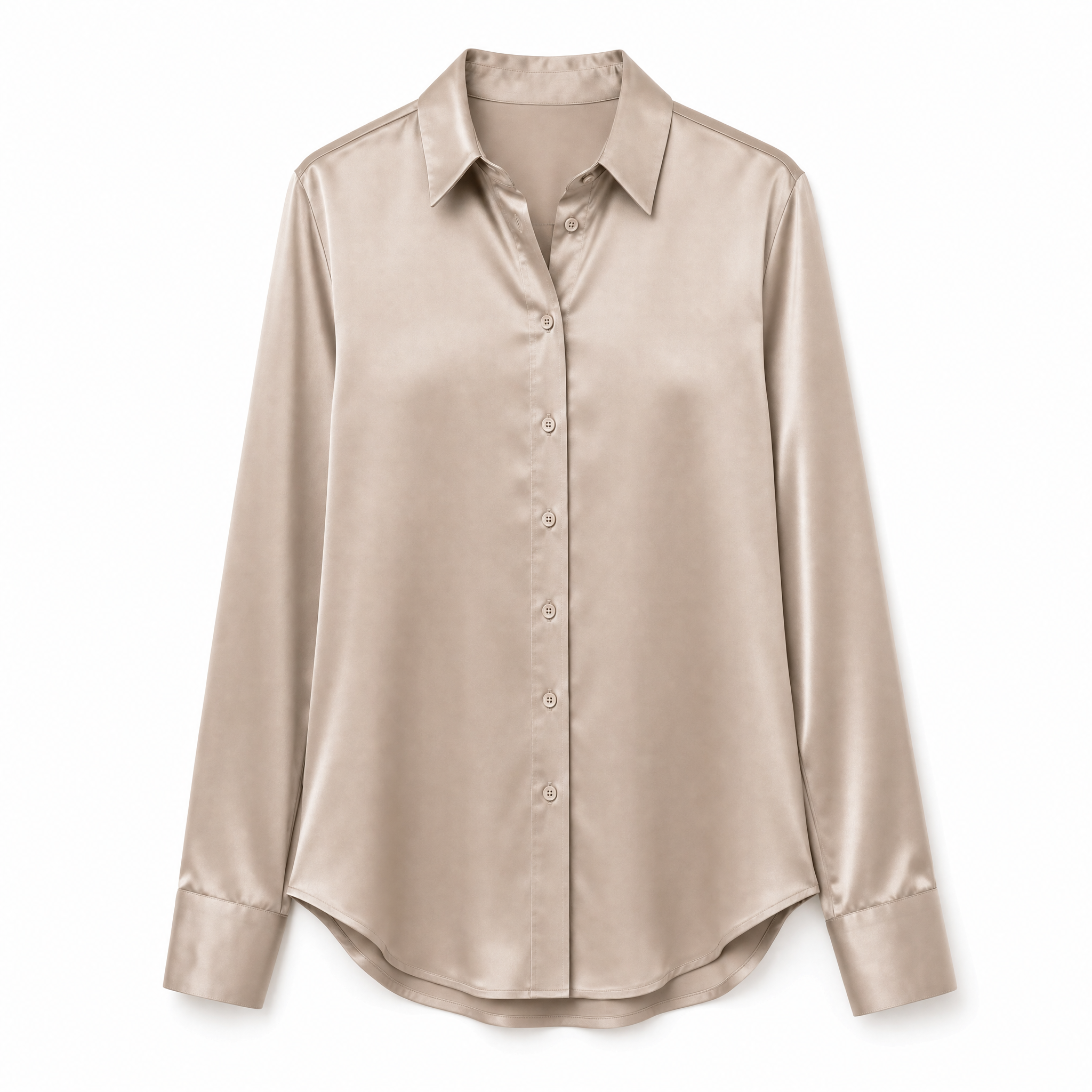 Women's Satin Button Blouse