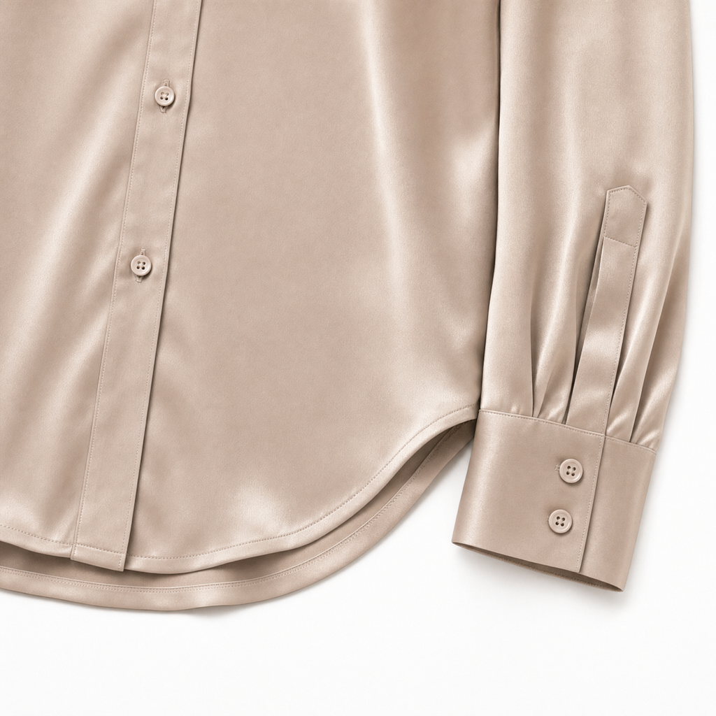 Women's Satin Button Blouse