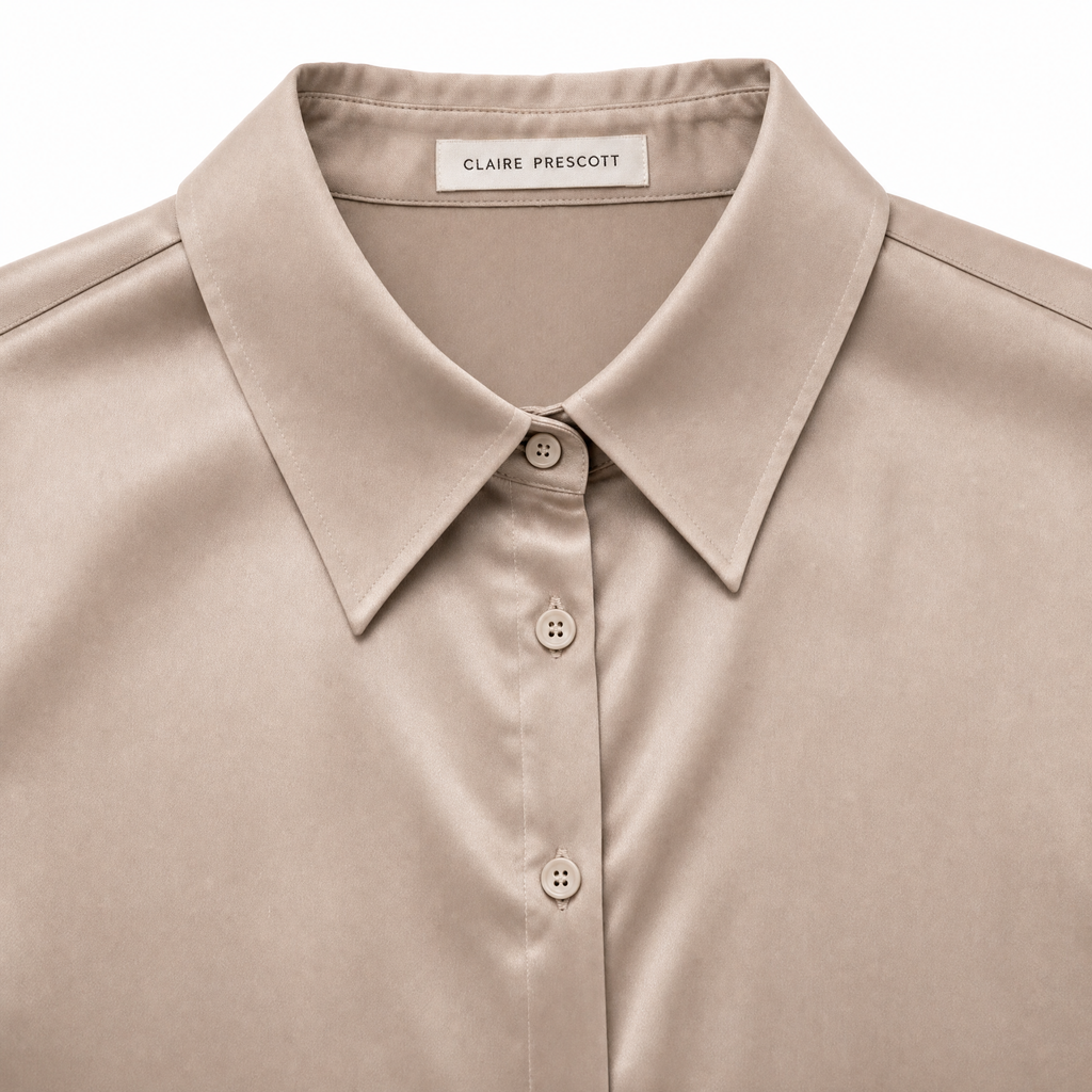 Women's Satin Button Blouse
