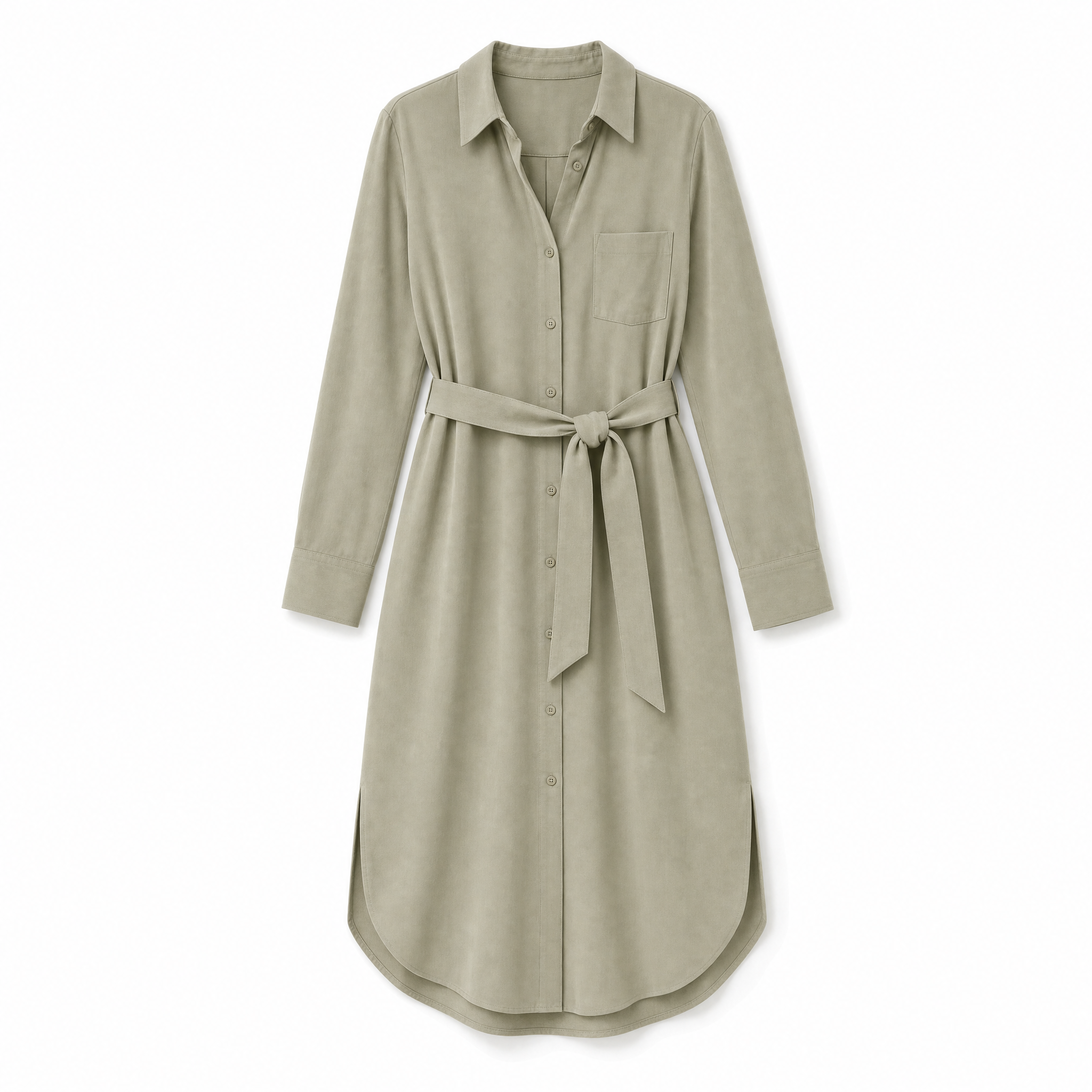 Women's Relaxed Belted Shirt Dress