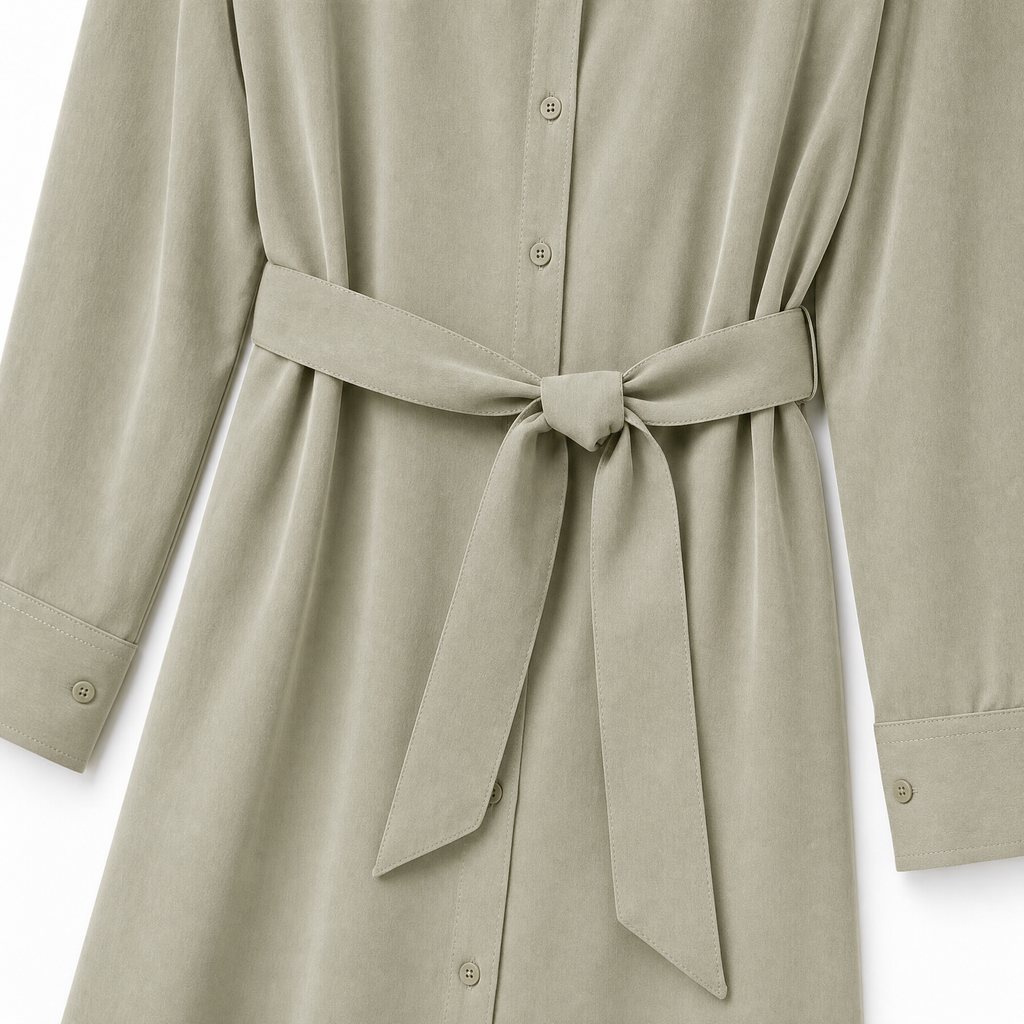 Women's Relaxed Belted Shirt Dress