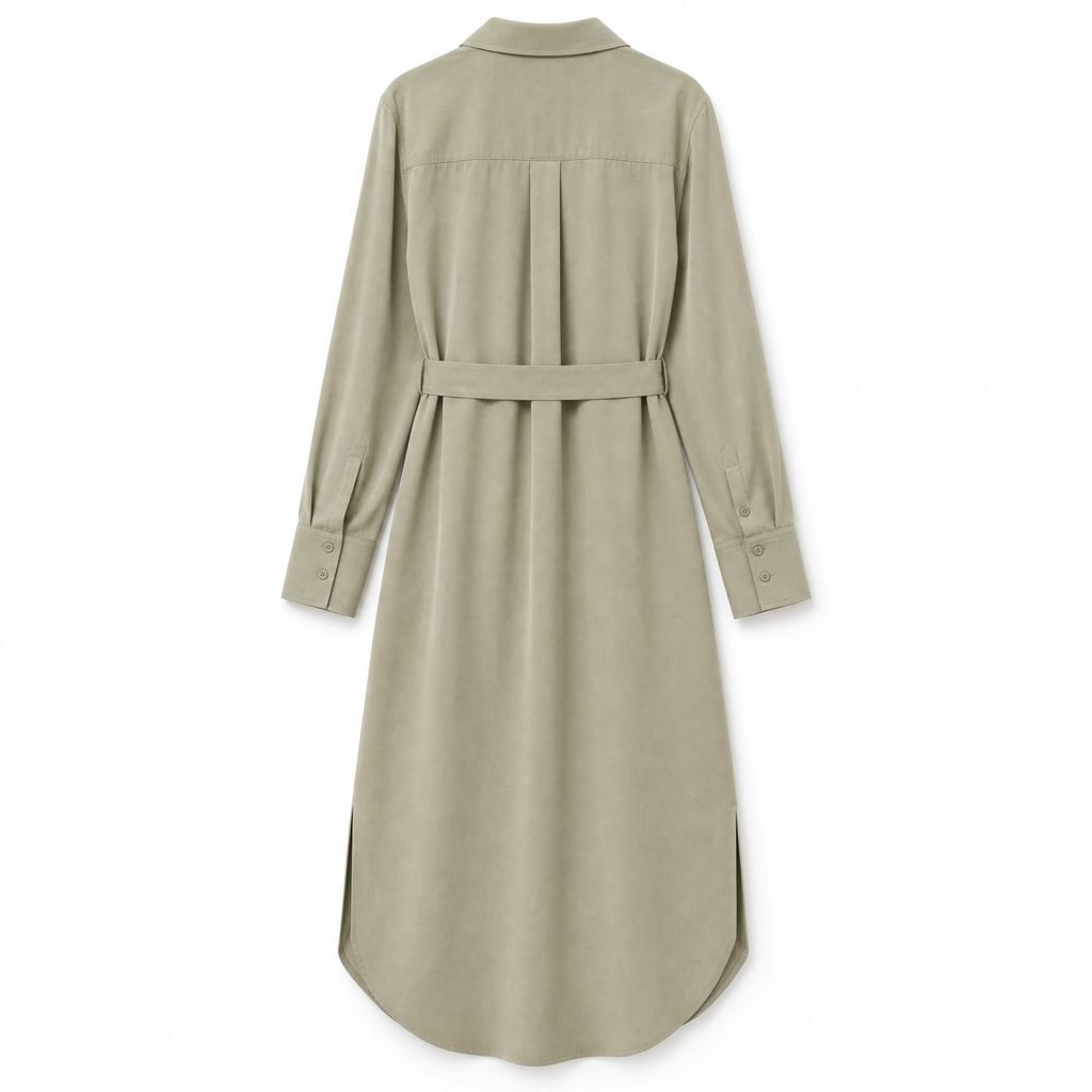 Women's Relaxed Belted Shirt Dress