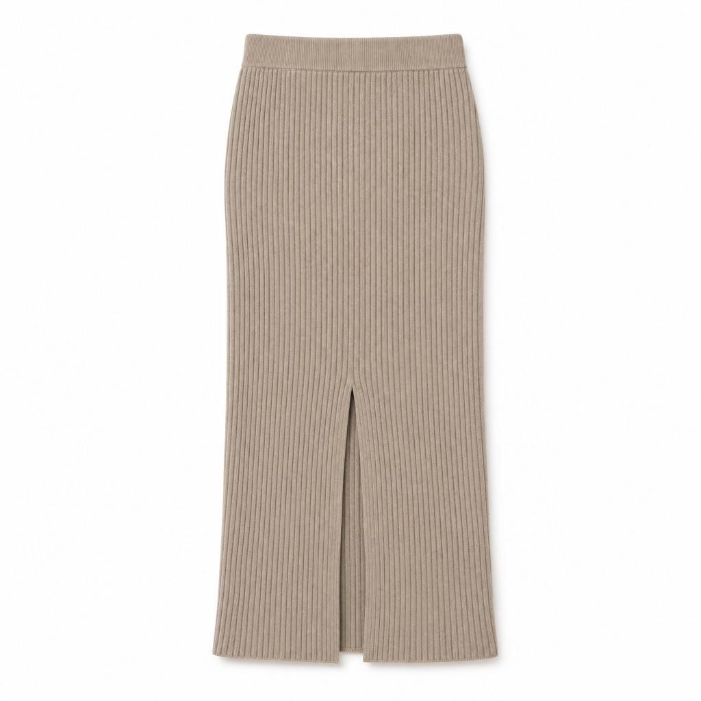 Women's Ribbed Knit Midi Skirt